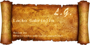 Lacko Gabriella névjegykártya